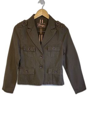Star Jeans Brown Denim Military Style Jacket Size Small